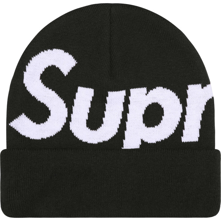 SUPREME BIG LOGO BEANIE BLACK