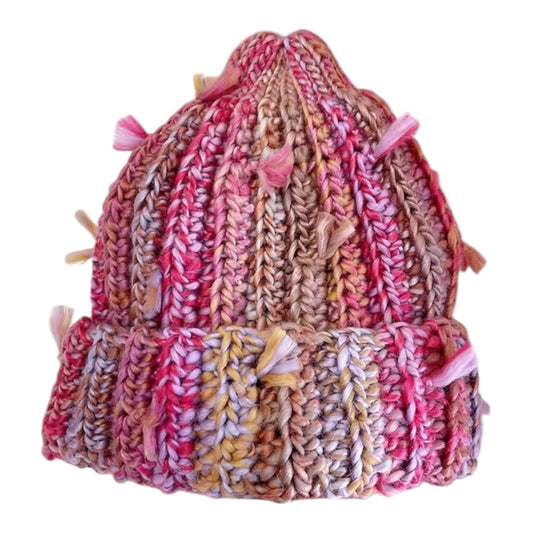 COLORBLOCK KNIT BEANIE “ROSE QUARTZ”