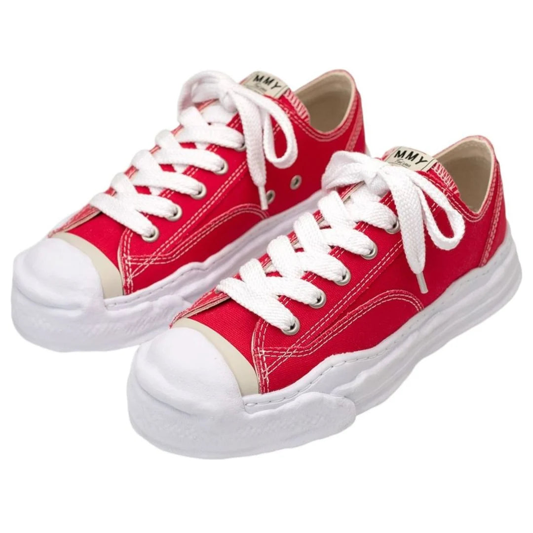 MAISON MIHARA YASUHIRO HANK OG SOLE RED CANVAS LOW