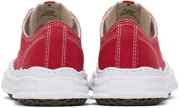 MAISON MIHARA YASUHIRO HANK OG SOLE RED CANVAS LOW