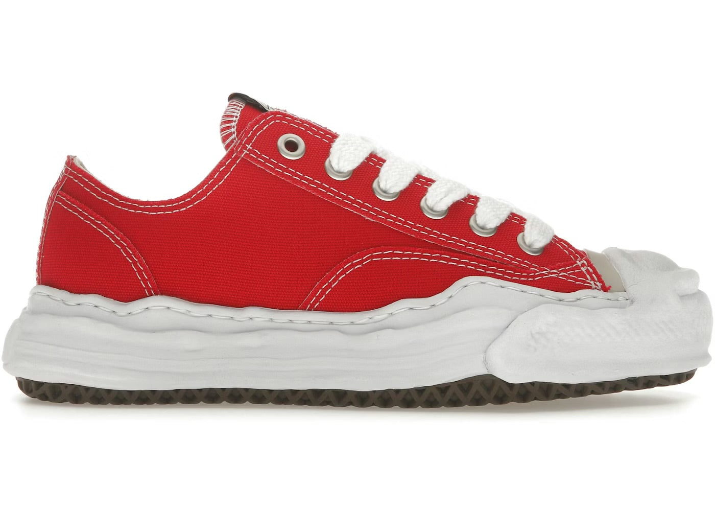 MAISON MIHARA YASUHIRO HANK OG SOLE RED CANVAS LOW