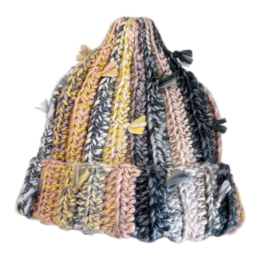 COLORBLOCK KNIT BEANIE “STONEWASH”