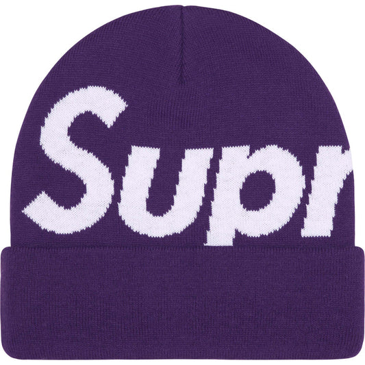 SUPREME BIG LOGO BEANIE PURPLE