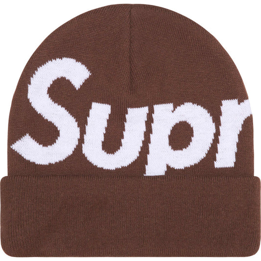 SUPREME BIG LOGO BEANIE BROWN