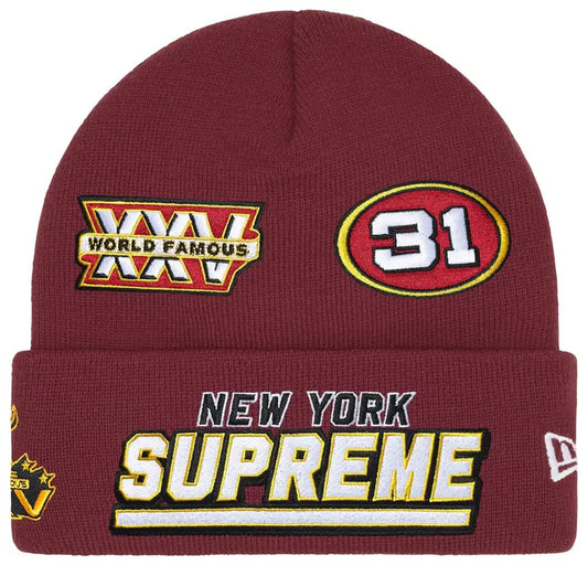 SUPREME NEW ERA FOOTBALL BEANIE ‘BURGUNDY’