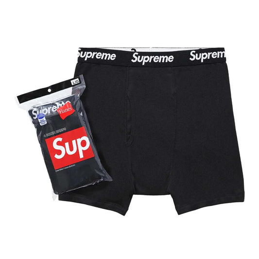 SUPREME®/HANES® BOXER BRIEFS (4 Pack) "BLACK”